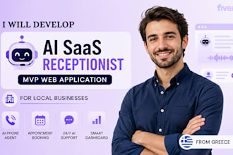 develop a clean ai saas receptionist mvp web application for local businesses