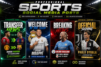 design professional sports social media posts