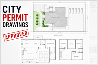 architect of city permit blueprint construction drawings 2d floor plan autocad