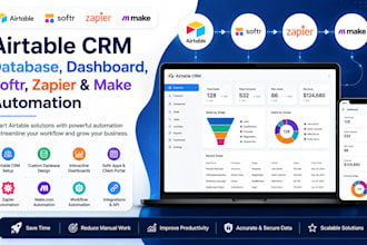 setup airtable CRM database dashboard softr zapier make automation