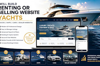 build renting or selling website for yachts, trucks, ship, cars, dealer website