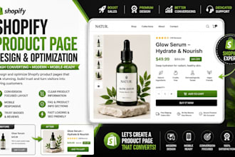 design shopify product page, landing page and optimise
