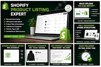 do shopify product listing, product upload and CSV import