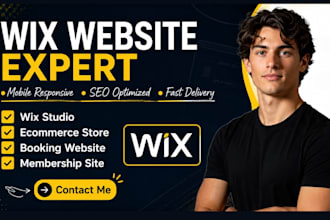 design wix website, wix studio, ecommerce, booking, membership and cms website