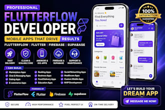 be a flutterflow mobile app developer with firebase, supabase API integration