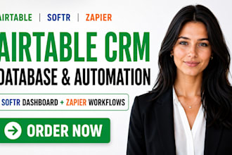 create airtable crm database dashboard softr zapier make automation