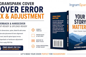 fix hardcover and paperback cover errors for ingramspark cover adjustment