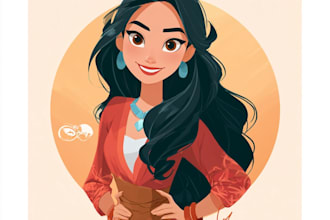 beautiful portrait in disney cartoon