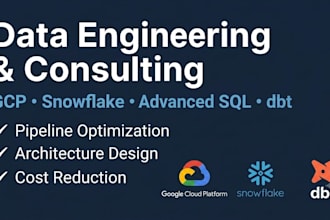 be your data engineering consultant for gcp, snowflake, and dbt