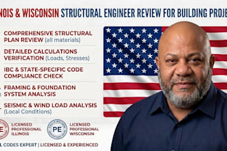 provide illinois and wisconsin structural engineer review for building projects