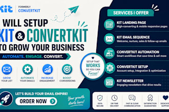 create kit landing page, kit email sequence, convertkit automation