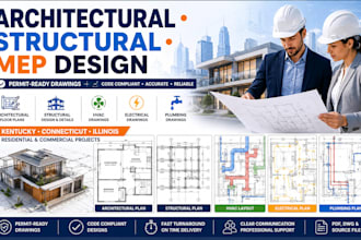 architectural plan structural and mep drawing in kentucky connecticut illinois