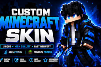 design custom minecraft skin, minecraft character and hypixel skin