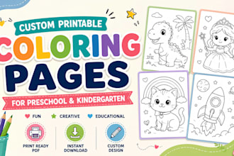 design custom printable coloring pages for kids