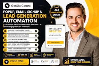 setup getsitecontrol popup email signup lead generation automation leading page