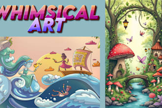 illustrate custom book, picture book, storybook and whimsical kids illustrations