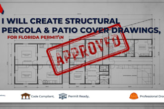 create structural pergola and patio cover drawings for florida permit