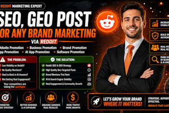 do reddit seo, geo post to market any brand on reddit, instagram