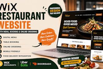 design wix restaurant website with menu, booking and online ordering