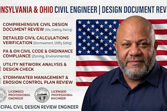 act as your pennsylvania and ohio civil engineer for design document review
