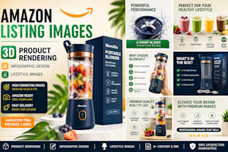 amazon listing images 3d product rendering infographic design lifestyle images