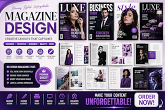 magazine design, catalog, booklet, brochure, newsletter, magazine layout, flyer