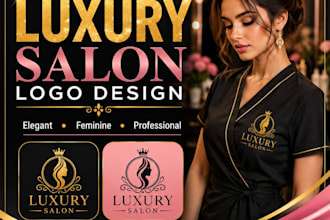 design a luxury beauty salon logo for your brand