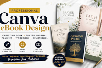 redesign, design canva ebook, christian book, prayer journal, planner, workbook