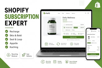 setup shopify subscription using recharge appstle bold loop skio seal or kaching