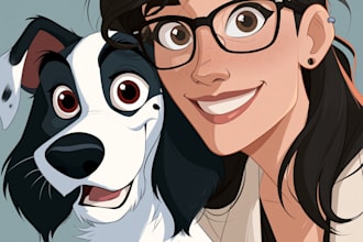 do a cartoon portrait in disney cartoon