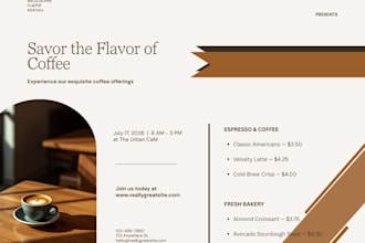 design a modern cafe menu, restaurant menu, or food flyer