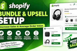 design shopify bundle and upsell setup to increase sales and average order value