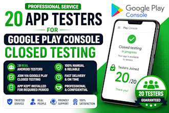 provide 20 app testers for google play console closed testing