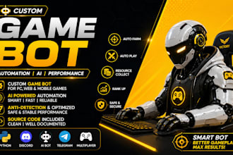 develop custom ai game bot, game automation, python bot, pc, macro, script, web