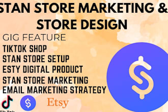 setup stan store, tik tok shop stan store marketing upload etsy digital products
