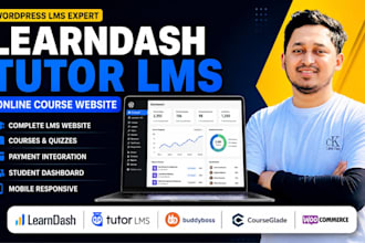 develop an elearning wordpress website with learndash lms