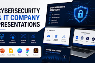 design cybersecurity presentation, IT company powerpoint, tech slides