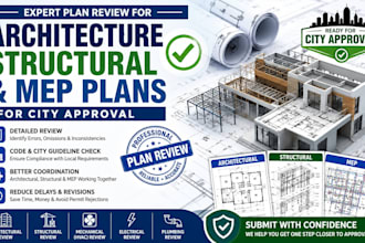 review architecture drawing, structural and mep plans for city approval