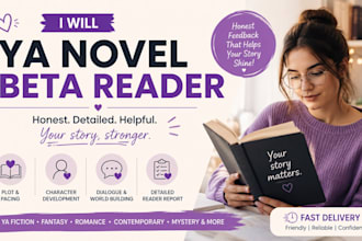beta read your ya novel with detailed and honest feedback