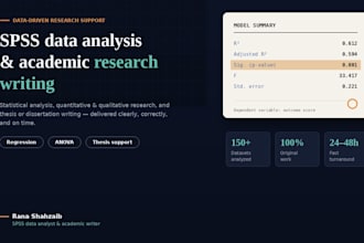 do spss analysis, regression, anova, and statistical reports