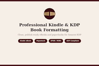 format your book for kindle KDP ebook and paperback