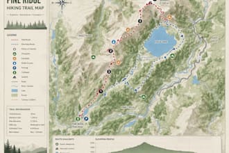 design custom trekking, hiking and backpacking trail maps