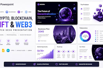 design premium crypto blockchain nft web3 pitch deck presentation investor deck