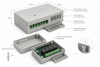 design 3d printable plastic esp32 pcb casing product fabrication,injection mold