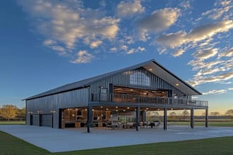 design gym barndominium, pole barn, house plan drawings for city permit approval