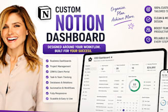 build a custom notion dashboard, notion template and notion consultation