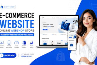 create ecommerce website online webshop store redesign website shopify landing