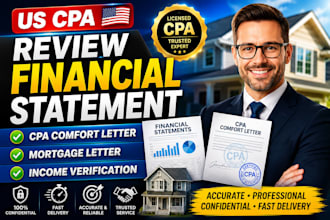 review financial statement US CPA comfort mortage letter income verification