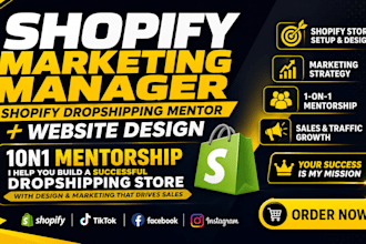 be shopify marketing manager shopify mentor dropshipping coach ecommerce mentor