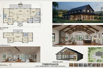 design luxury barndominium floor plans and 3d models
